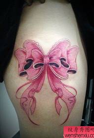 girls legs beautiful bowtie tattoo pattern