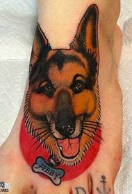 foot dog head tattoo pattern