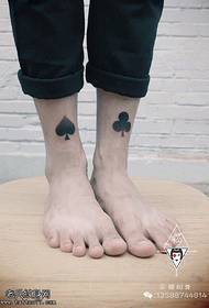 Playing Card Tattoo Pattern on the Ankle