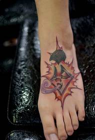 abstract wind art instep tattoo work