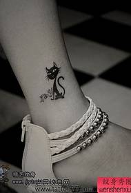 girl legs Cute totem cat tattoo pattern
