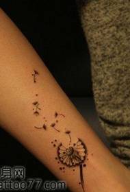 popular dandelion tattoo pattern for legs