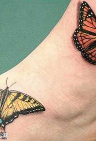 fot fjäril tatuering mönster