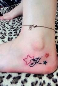 kızlar ayak rengi yıldız sevimli kız özel dövme