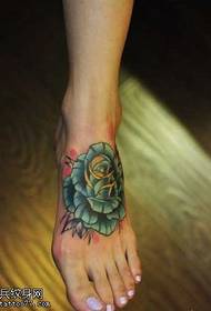 foot beautiful rose tattoo pattern