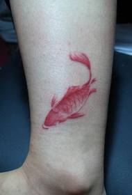 girls like the leg color ink style small squid tattoo pattern