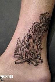 foot fire tattoo pattern