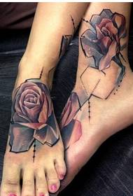 beautiful instep only beautiful-looking rose tattoo pattern picture