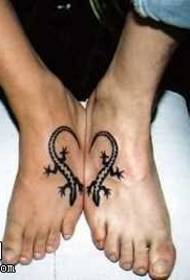 modello del tatuaggio coppia tigre parete del piede