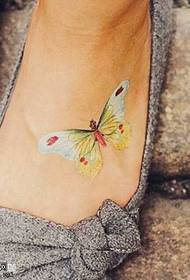 foot individual butterfly tattoo pattern