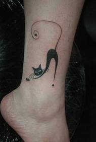 leg totem cat tattoo