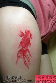 beauty legs small goldfish Tattoo pattern