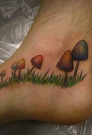 foot mushroom tattoo pattern