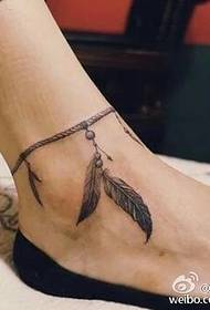 exquisite feather anklet tattoo pattern