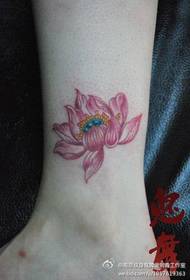 girl calf color lotus tattoo pattern