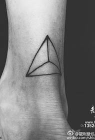 three-dimensional triangle tattoo on the ankle