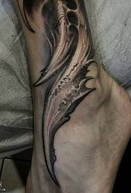 3D mechanical tattoo pattern painted on the ankle