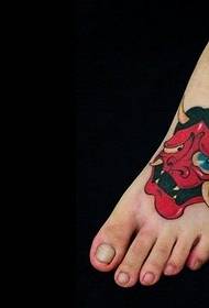 fashion foot personality creative cow devil tattoo picture picture