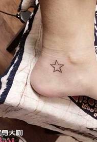 foot five-star tattoo pattern