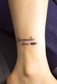 bare feet small fresh English tattoo pictures are very elegant