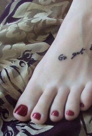 woman's instep simple popular letter tattoo image