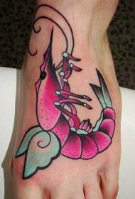 Instep utu rangi shrimp tattoo mfano picha