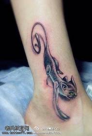 padrão de tatuagem de gato de personalidade no tornozelo