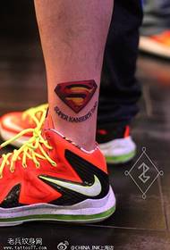 ankle color superman logo tattoo pattern