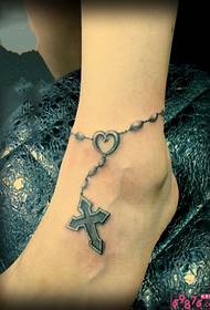 în formă de inimă tatuaj cruce gleznă imagine