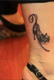 modē skaists potītes kaķu tetovējuma modeļa attēls