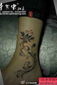 girls' ankles Only beautiful lotus vine tattoo pattern