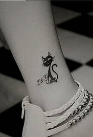გოგონების ფეხები ახალი kitten tattoo ნიმუში სურათი