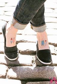 Fashion instep candy popsicle tattoo picture