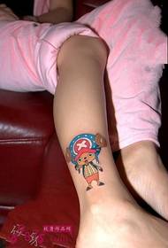 One Piece cute 乔巴 Ankle tattoo picture