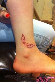 Cute Red Little Bat Feet Tattoo Picture