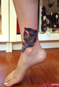 foot 踝 荷 简约 simple tattoo picture