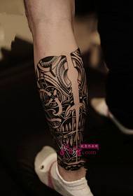 Creative Totem Flower Shank Tattoo Picture