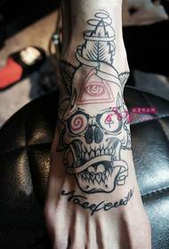 Threading Creative skull Instep Tattoo Sary
