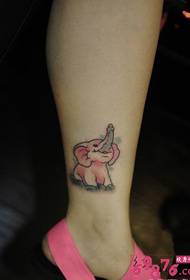 slika ružičasta slatka slon tetovaža gležnja
