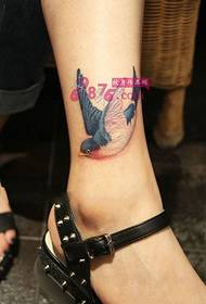 small fresh swallow ankle tattoo picture