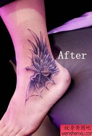 an ankle angel demon wings tattoo pattern