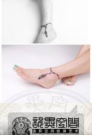 girl ankle small and popular feathers Anklet tattoo pattern