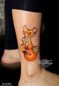ankle color fox Tattoo pattern