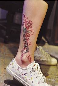 Personalized ankle fashion beautiful color phoenix tattoo pattern picture