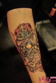 skull crown ankle tattoo picture