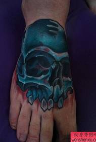tattoo show Picture bar recommended an instep creative skull tattoo work