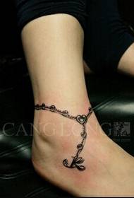 girls ankle beautiful fashion English anklet tattoo picture