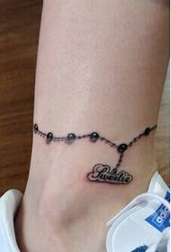 boy's foot beautiful anklet letter tattoo pattern picture