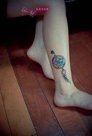 beautiful color dream catcher ankle HD tattoo pictures