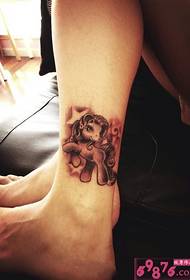 cute pony creative ankle tattoo picture